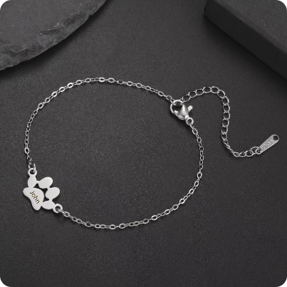 Engraved Paw Bracelet