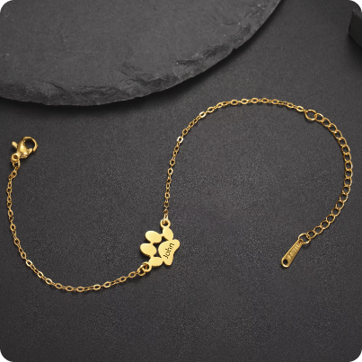 Engraved Paw Bracelet