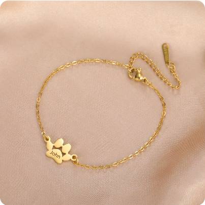 Engraved Paw Bracelet