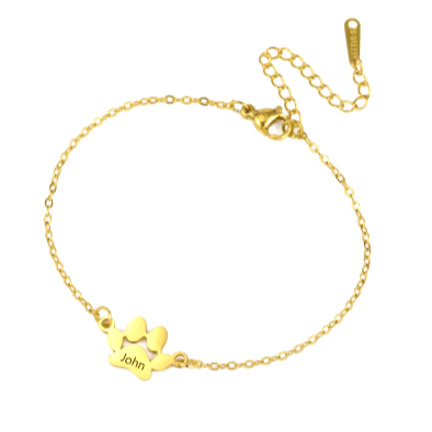 Engraved Paw Bracelet
