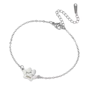 Engraved Paw Bracelet