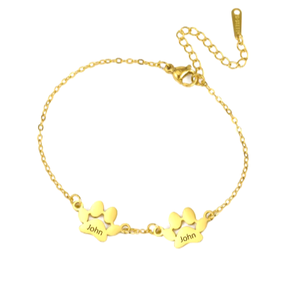Engraved Paw Bracelet