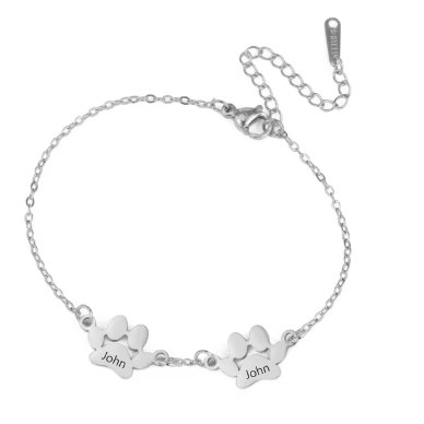 Engraved Paw Bracelet