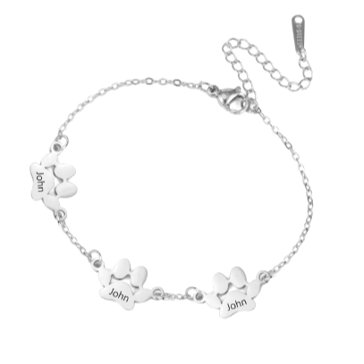 Engraved Paw Bracelet