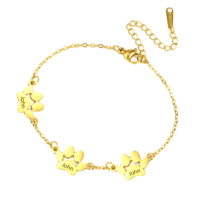 Engraved Paw Bracelet