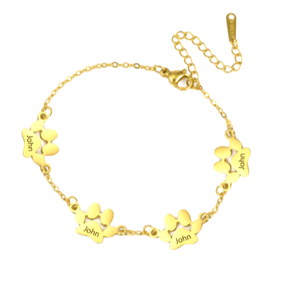 Engraved Paw Bracelet