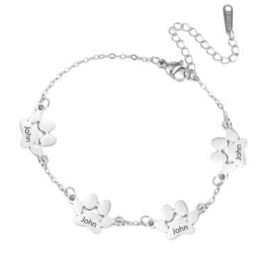 Engraved Paw Bracelet