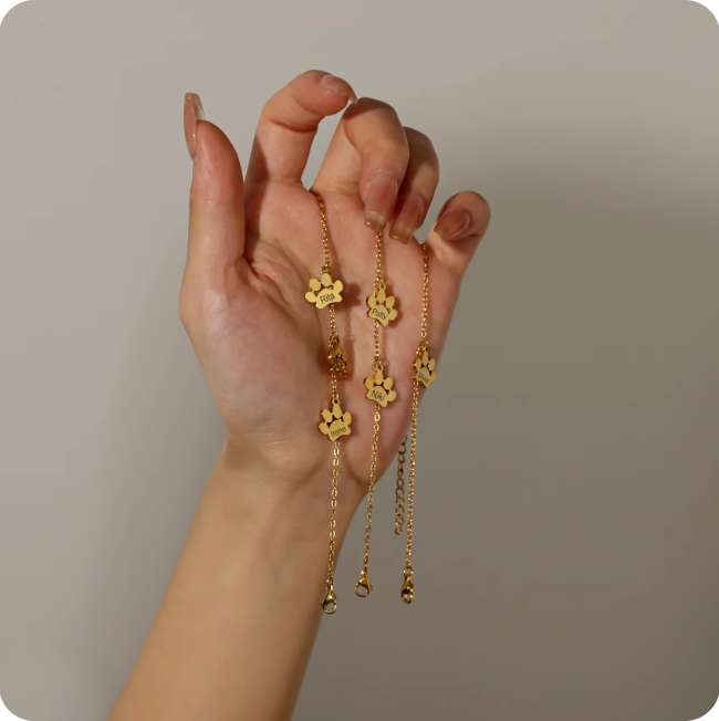 Minimalistic Paw Bracelet - Personalised