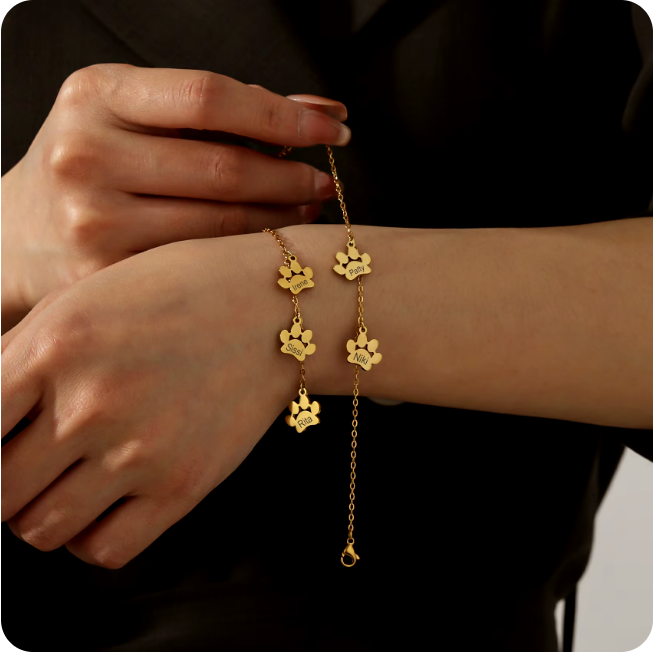 Minimalistic Paw Bracelet - Personalised